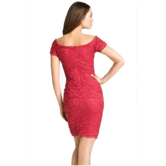 Betsy & Adam Square Neck Lace Overlay Sheath Dress - Picture 2 of 10